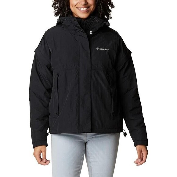 Columbia Women's Laurelwoods II Interchange Hooded Jacket, Black,M